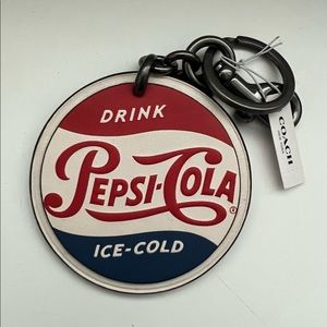 NWT Coach Pepsi Leather Keychain F26092
